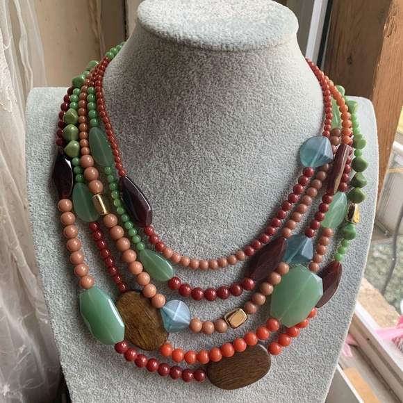 Premier Designs Limited Edition - Mid Mod Multi Strand Beaded Necklace - NWOT - Picture 1 of 6